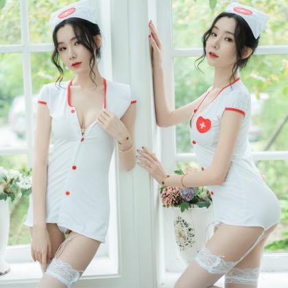 Sexy Lace Nurse Lingerie Women Underwear