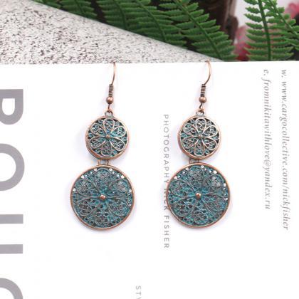 Bohemian Style Personality Size Round Earrings..