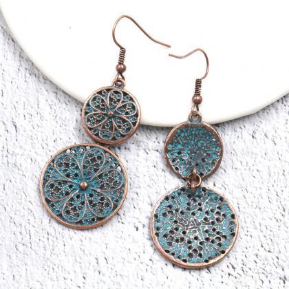 Bohemian Style Personality Size Round Earrings..