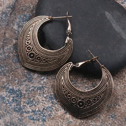 Retro Personality Exaggeration Simple Earrings-2