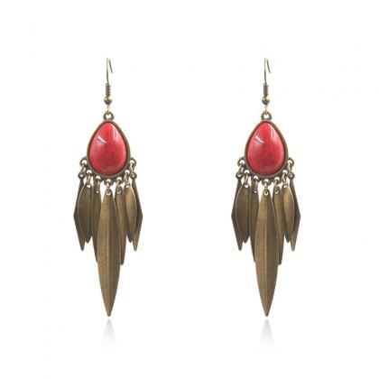 Vintage Ruby Drop Earrings-2