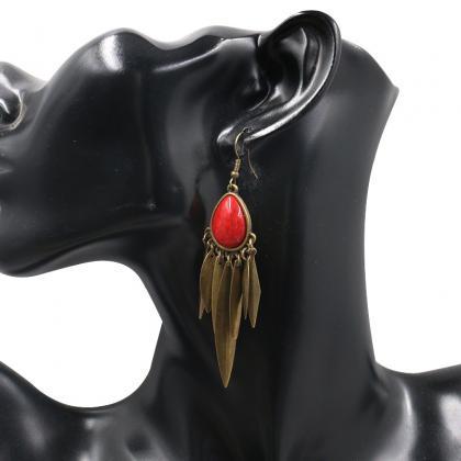 Vintage Ruby Drop Earrings-2