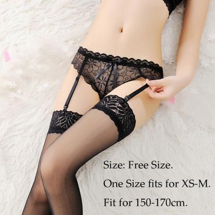 1set Stockings Women Sexy Lace Top Thigh High..