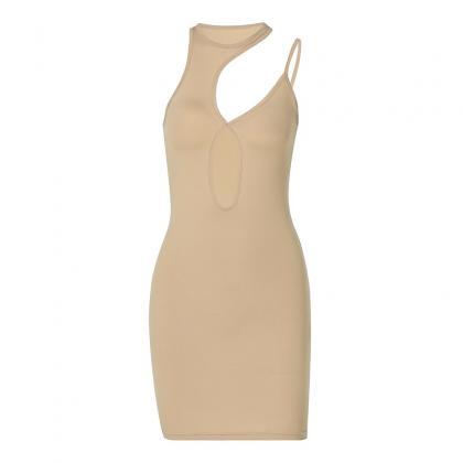 Round Neck Sexy Hollow Out Dress