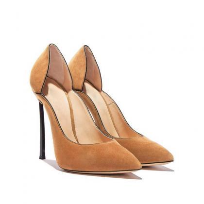 Pointy Stitched Stiletto Shoes Large..