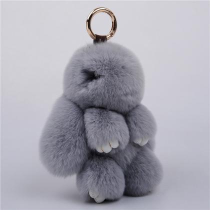 15cm Rex Rabbit Fur Little Rabbit Fur Ball Key..