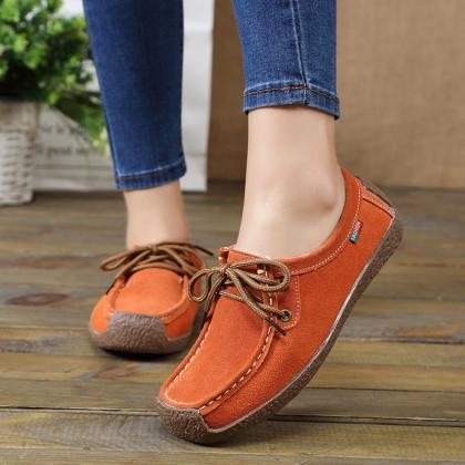Autumn And Winter Soft Sole Lace Up Comportable..