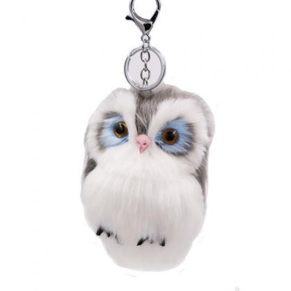 Imitation Rabbit Hair Owl Pendant Fur Bag Car..