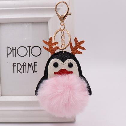 Christmas Lovely Antler Penguin Bag Key Chain..