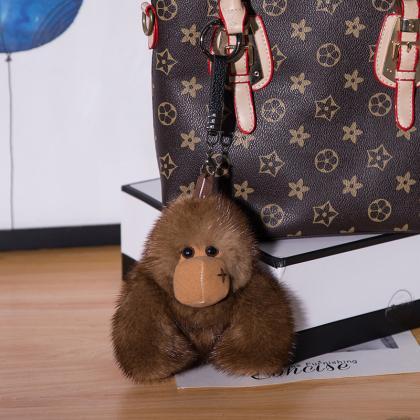 Chimpanzee Key Chain Pendant Mink Hair Gorilla..