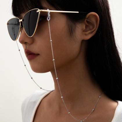 Imitation Pearl Round Bead Glasses Chain Cold Air..