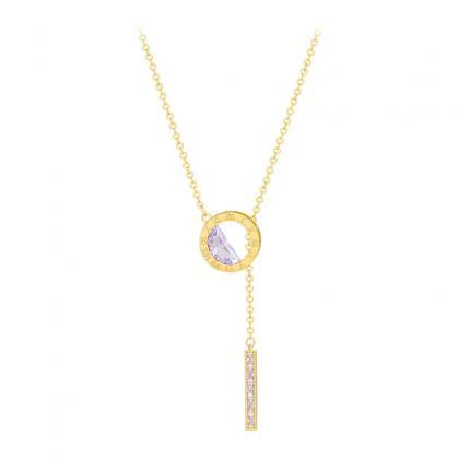 Purple Necklace Female Light Luxury Niche Design..