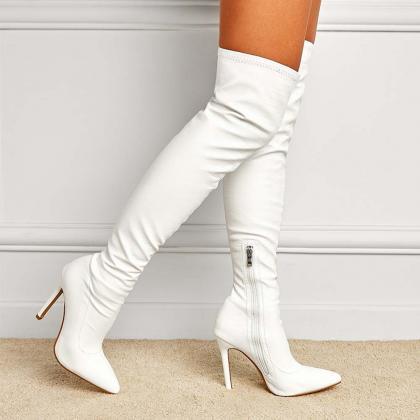 Pointed Thin Heel Sexy Skinny Knee Boots