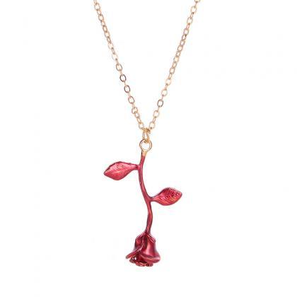 Red Fashion Rose Versatile Clavicle Chain..