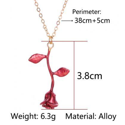 Red Fashion Rose Versatile Clavicle Chain..