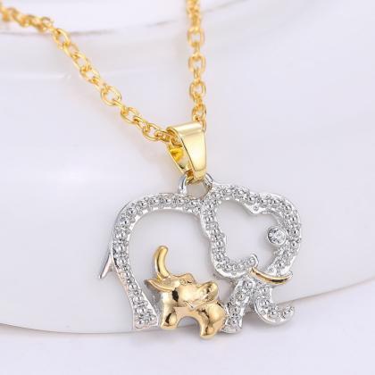 Silvery Golden Animal Elephant Pendant Creative..