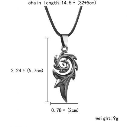 Stainless Steel Flame Pattern Pendant Necklace