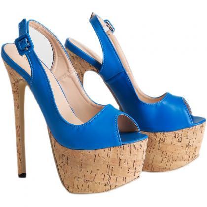 Color Blocking High-heeled Sandals ..