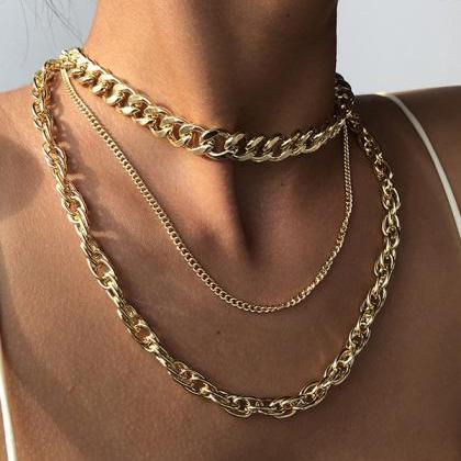 Original Cool Multi-layered Chains Necklace