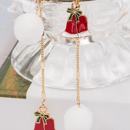 Christmas Bell Asymmetric Eardrop Earrings