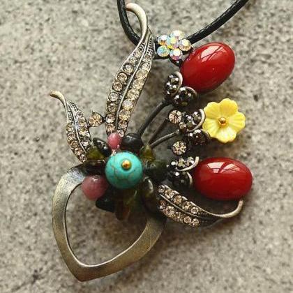 Vintage Flower Brooch&necklace
