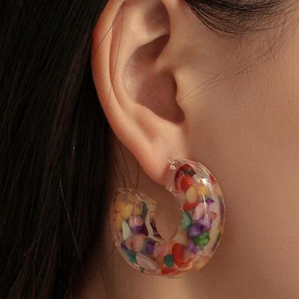 Original Colorful Stone Resin Earrings