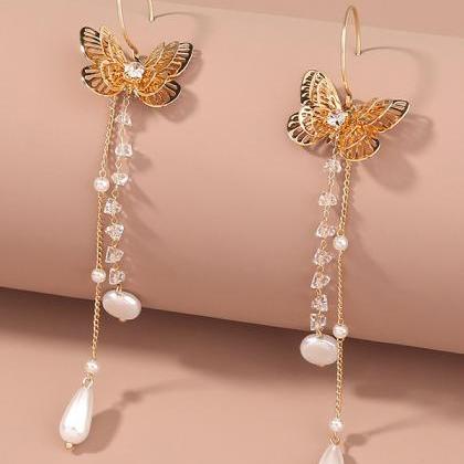 Original Chic Alloy Butterfly Pearl Tassels..