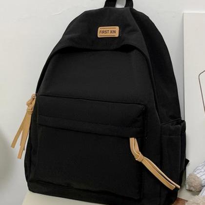 Black Simple Casual Backpack
