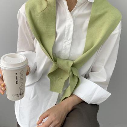 Gray Green Simple Casual Shawl&scarf