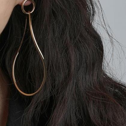 Normcore Geometric Solid Color Alloy Earrings..