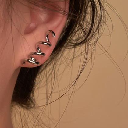 Silver Simple Alloy Geometric Earrings Accessories