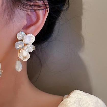 Stylish Rhinestone Pearl Earrings Accessories