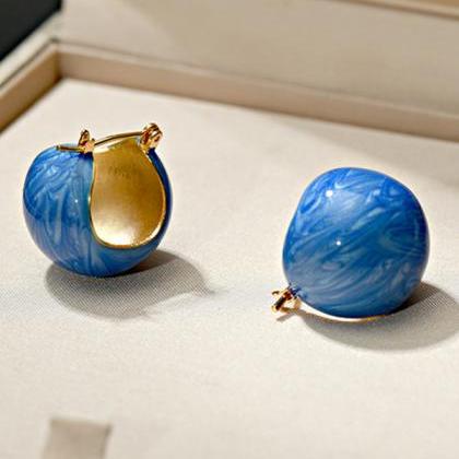 Blue Stylish Alloy Geometric Colored Earrings..
