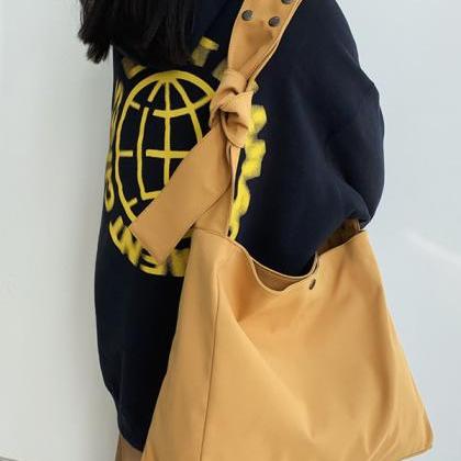 Yellow Original Casual Simple Solid Color Tote Bag