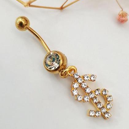 Gold Stylish Alloy Belly Button Ring Body..