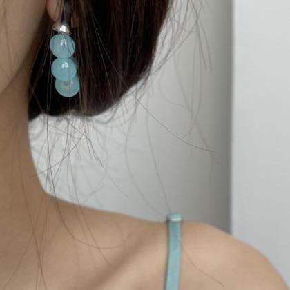 Blue Simple Cute Geometric Earrings Accessories