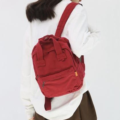 Red Simple Casual 5 Colors Canvas Backpack