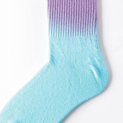 Purple Blue Stylish Cool Colorful Gradient Socks