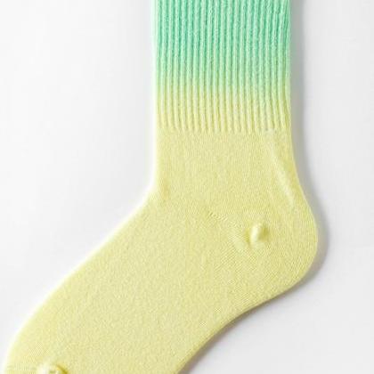 Green Yellow Stylish Cool Colorful Gradient Socks