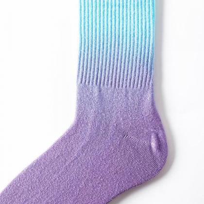 Blue Purple Stylish Cool Colorful Gradient Socks