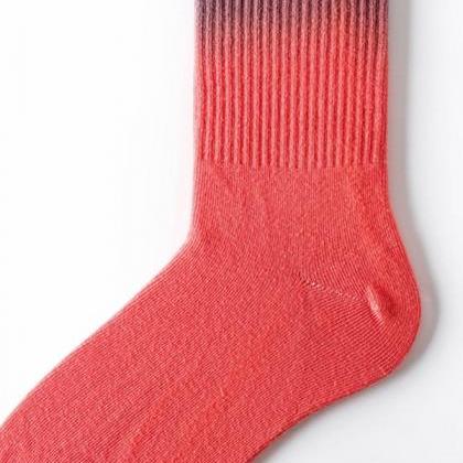 Black Red Stylish Cool Colorful Gradient Socks