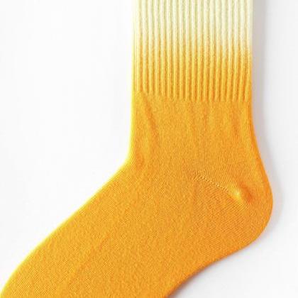 Yellow Orange Stylish Cool Colorful Gradient Socks