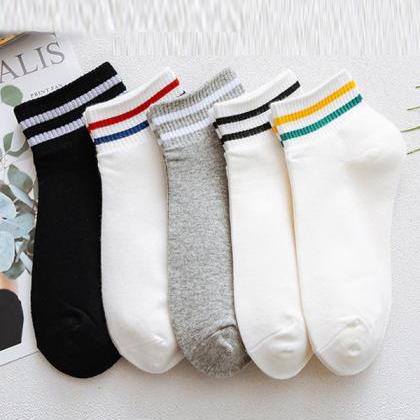 Striped Breathable Simple Socks