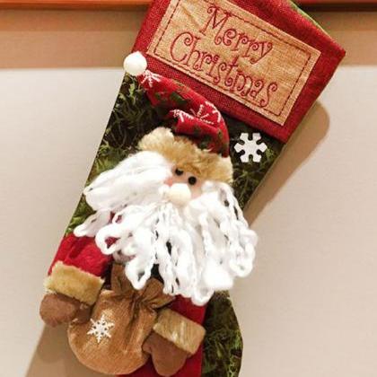Old Mansanta Claus Snowman Socks Christmas Gifts..