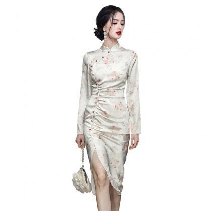 Chinese Inspired Stand Collar Qipao..
