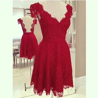Women's Selling Sexy V- Neck Red Lace..