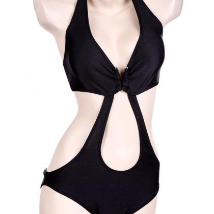 One Piece Halter String Backless Swimwear