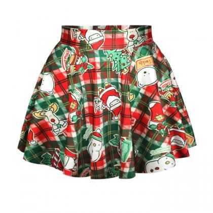 Short Christmas Skater Skirt 