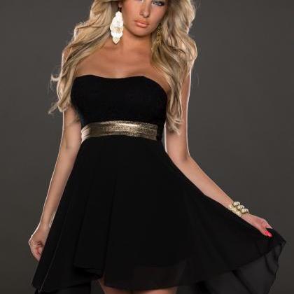 Luxurious Lace Ruched Irregular Long Prom Party..