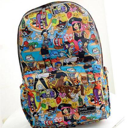 Graffiti Style Fashion Canvas School Backpack Bag